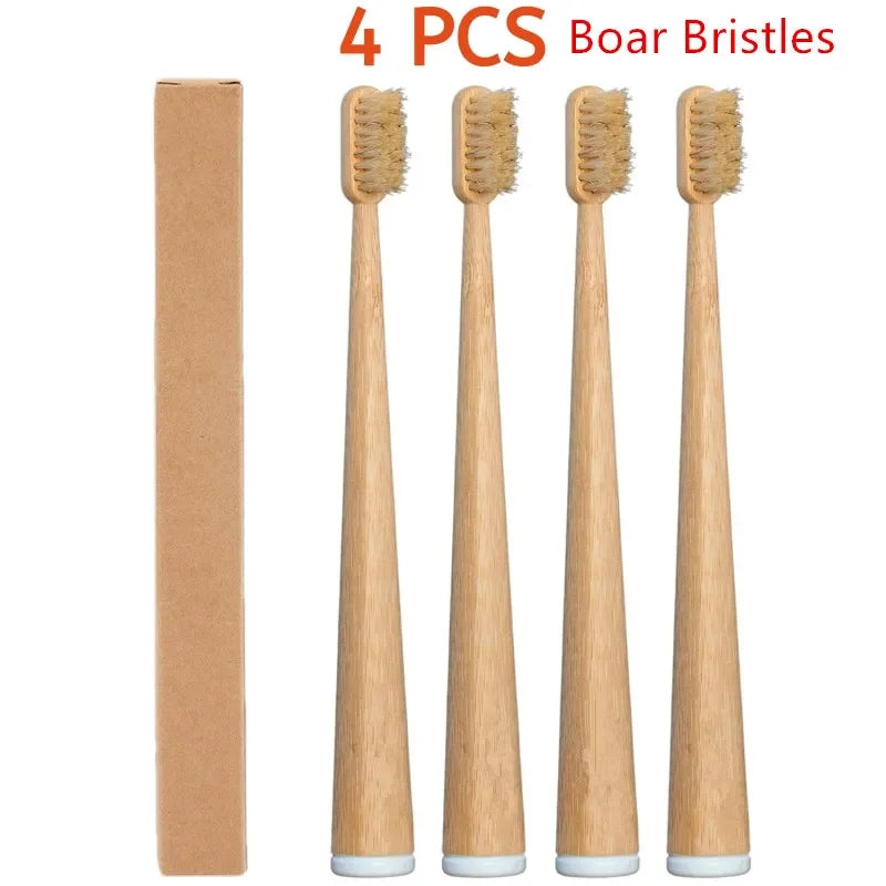 100% Natural Boar Bristle Bamboo Toothbrush